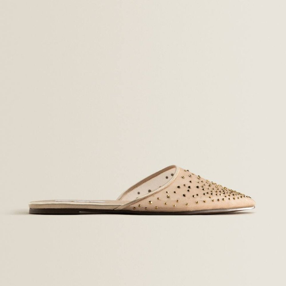 Zara Home Satin Diamanté Slippers - BNWT Size 10 US/41 EU
